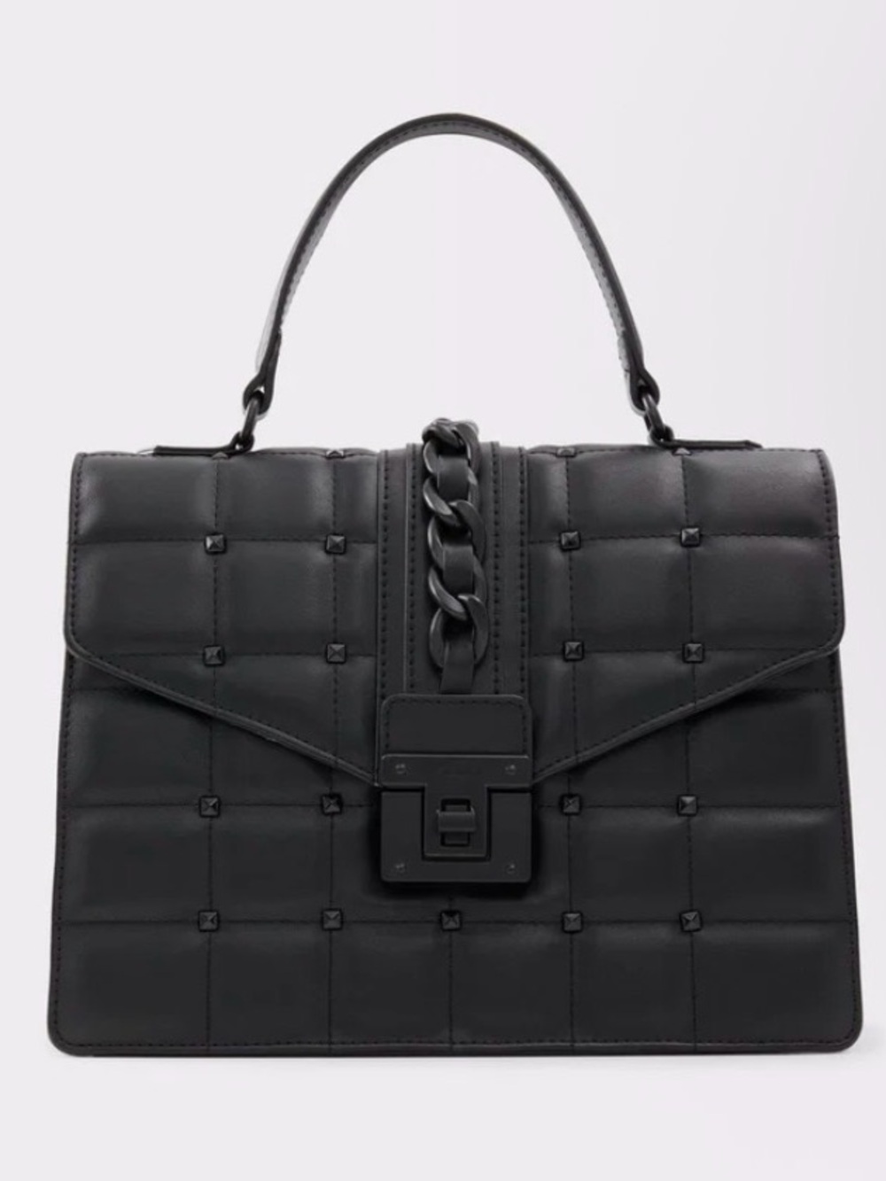 ALDO Honeey Black Quilted Top Handle Bag – EUC – Scarf & Bow Charm Included - Picture 5 of 7